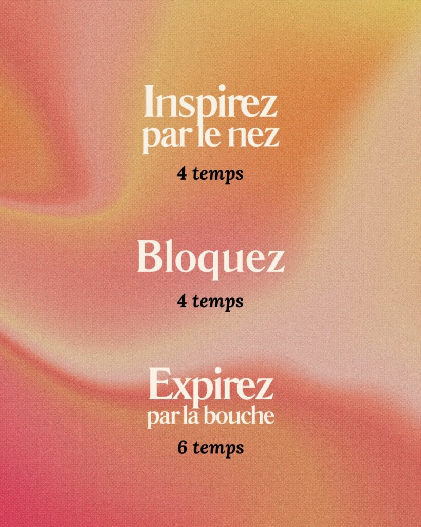 Respiration sur 3 temps pour se recentrer. Déconnexion