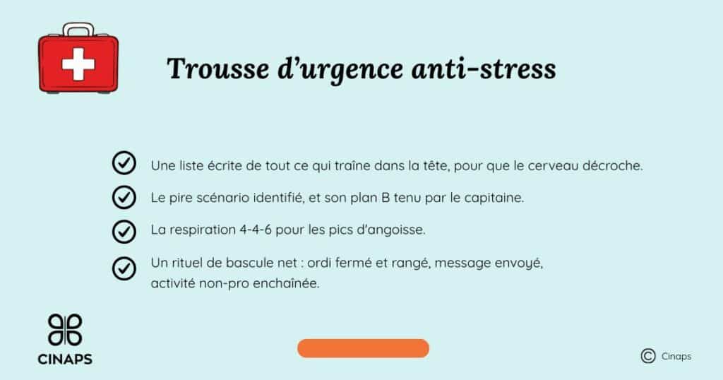 trousse anti-stress avant départ en vacances du manager - déconnexon